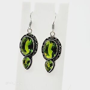 Peridot Handmade Drop Dangle Earrings Jewelry 2"